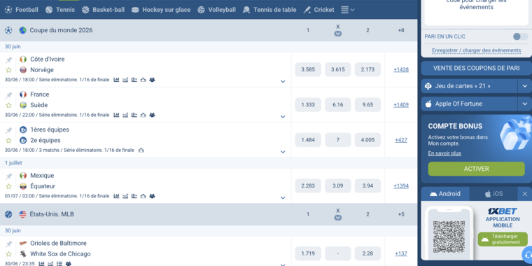 1xBet South Africa, live betting